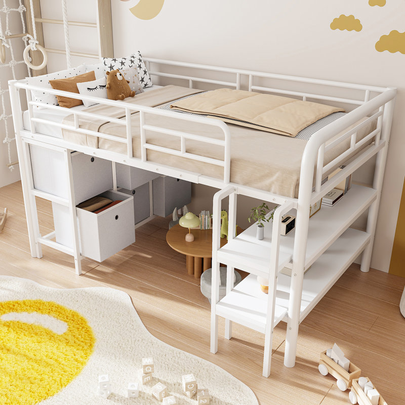 European Single (90 x 200 cm) Kids Bed, White