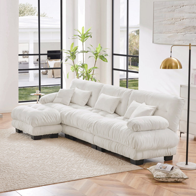 Canapé modulaire Luxury Luxury, Blanc / Blanc