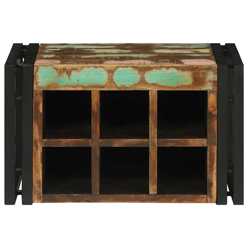 Solid Wood Open Shelving Wine Bottle Rack, Oak