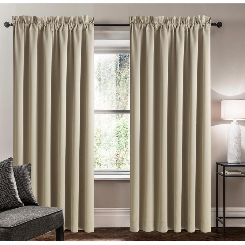 Panneau de rideau simple obscurcissant avec passe-tringle, L 54 po x L 95 po, Gris anthracite