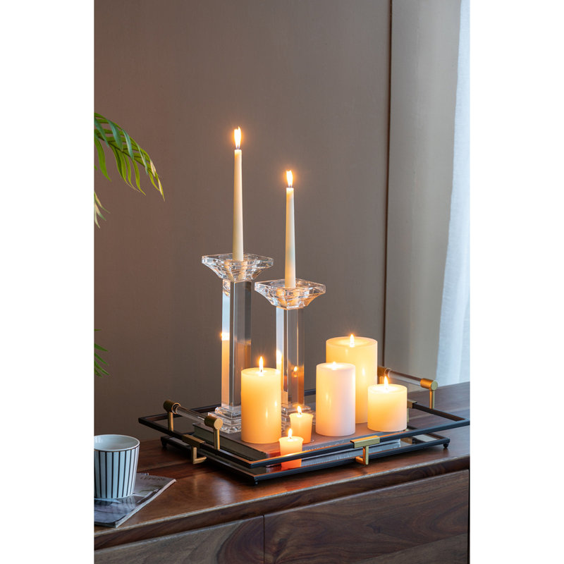 Ensemble de 2 bougies en cire de soja non parfumées 4 x 6 po, Blanc