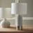 Zigler Concrete and Brass Accent Cylinder Table Lamp in Natural Concrete/Antique Bronze