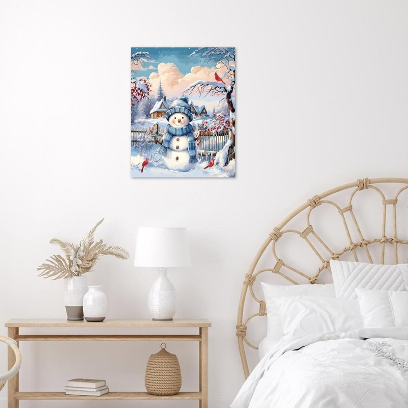 «Winter Scene», art mural sur toile sans cadre 16 po x 20 po