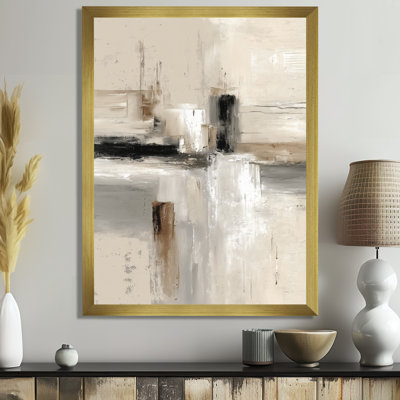 Brown And Black Brushstroke Abstract Painting - Cubism Wall Art, Brown Abstract Canvas Print