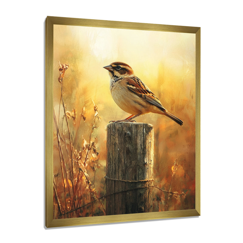 Stuart - animaux, reproduction d'art sur toile, H 44 po x l 34 po, Picture Framed, Doré