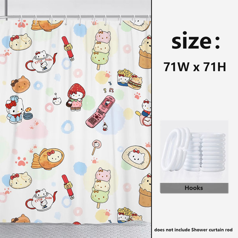 Rideau de douche en polyester, H 71 po x l 71 po