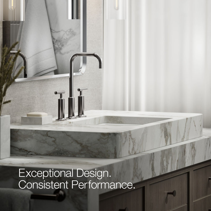 Purist Widespread Bathroom Faucet, Vibrant Titanium