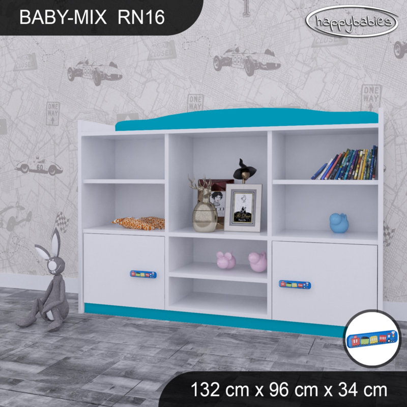 96cm H X 132cm W Kids Cube, White/Blue/Blue