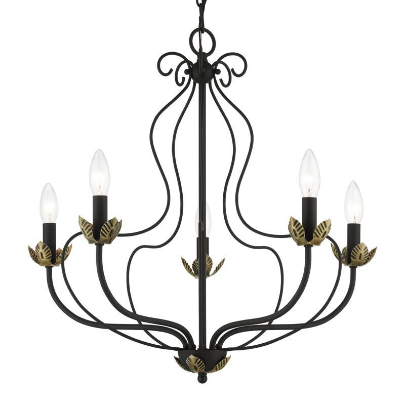 Mallory 5 - Light Dimmable Chandelier, Black