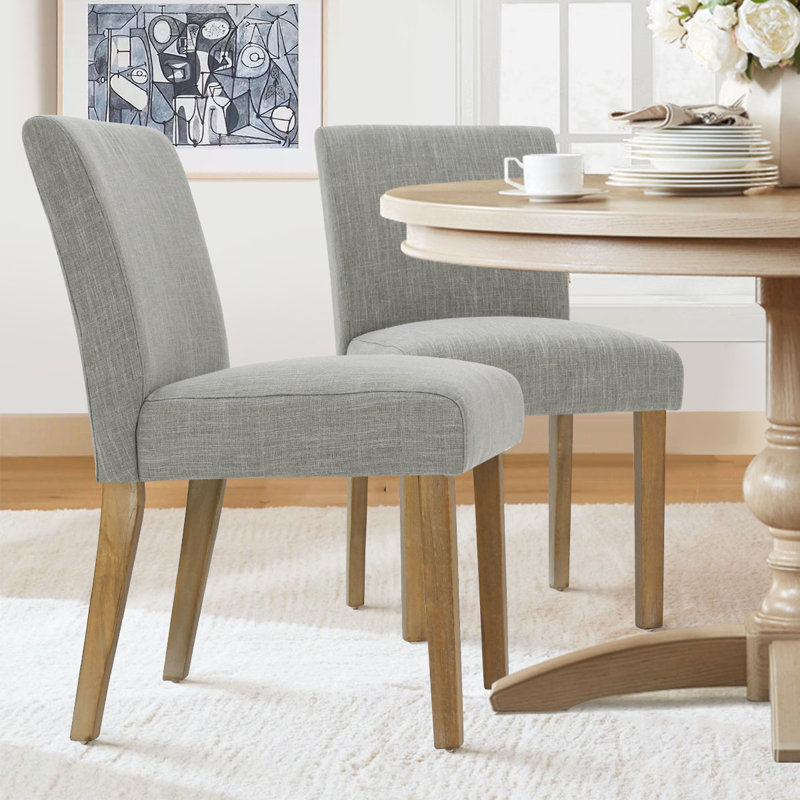 Chaises de salle à manger rembourrées en bois massif l 18,5 po Alesana , Gris