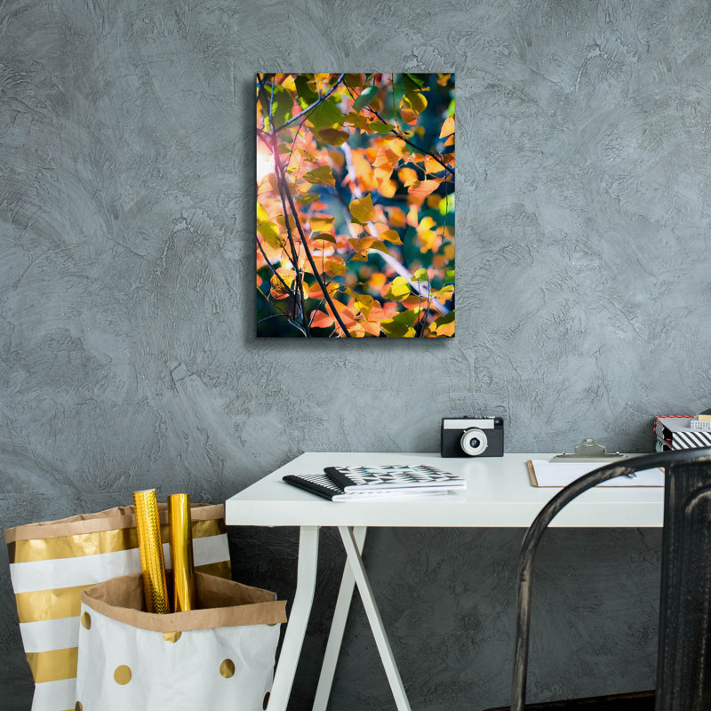  «Sunny Yellow Leaves» par Sonja Quintero, art mural sur toile, 12 po x 16 po, H 16 po x l 12 po