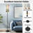  68.5" Standing Floor Lamp Lotus Pond Cherry Blossoms Golden Bell Key Tranquil Watercolor Dimmable Metal Pole Lamp with Linen Lampshade LED Bulb Included