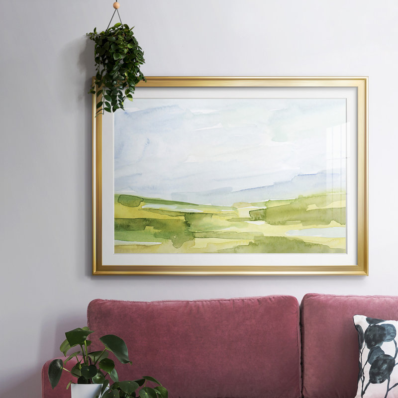 Watery Lowlands IV, reproduction encadrée sur papier, Doré, H 27 po x l 39 po x P 1,5 po