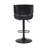 Primeau Swivel Adjustable Height Bar Stool with Pedestal Base in Faux Leather, Wood and Metal-332497508-356811790