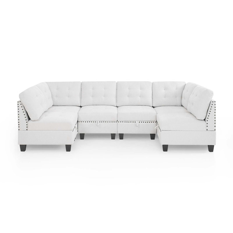 Canapé modulaire modulaire DIY, Chenille Cortlan ivoire