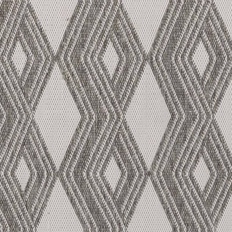 Maya Indoor Outdoor Area Rug, Pebble Gray, Handwoven Diamond, Fringe, Gray, Rectangle 8' x 10'