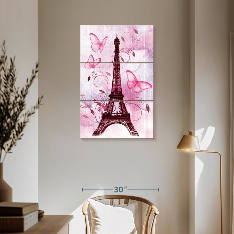 Lilie Butterflies In Paris, 57" H x 36" W
