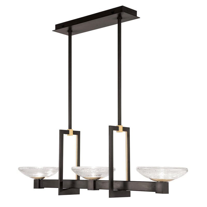 Luminaire suspendu linéaire 48 po Delphi, Noir
