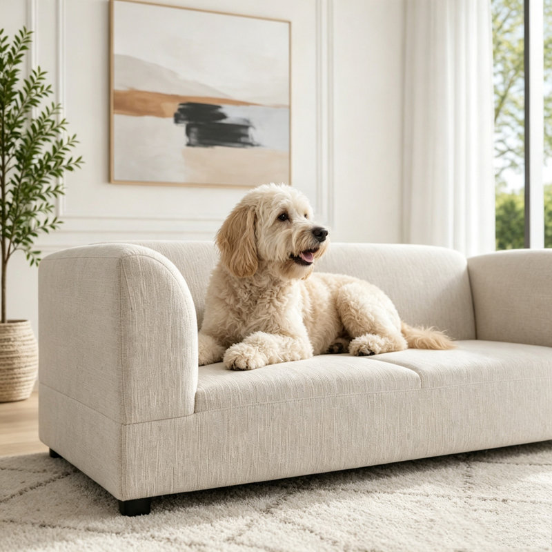 Canapé confortable surdimensionné pour chiens de taille moyenne / grande, Beige