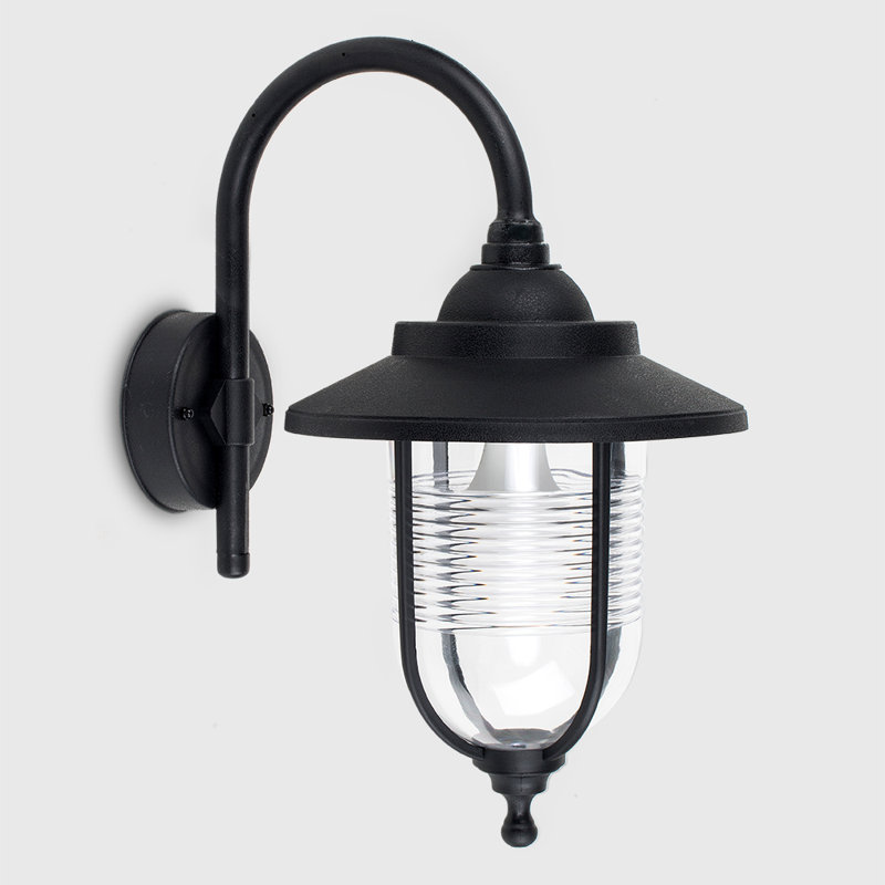 Springvale Black/Transparent Outdoor Wall Lantern