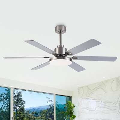 Barbaraann Industrial 60-Inch Large LED Ceiling Fan with Light Kit And Remote