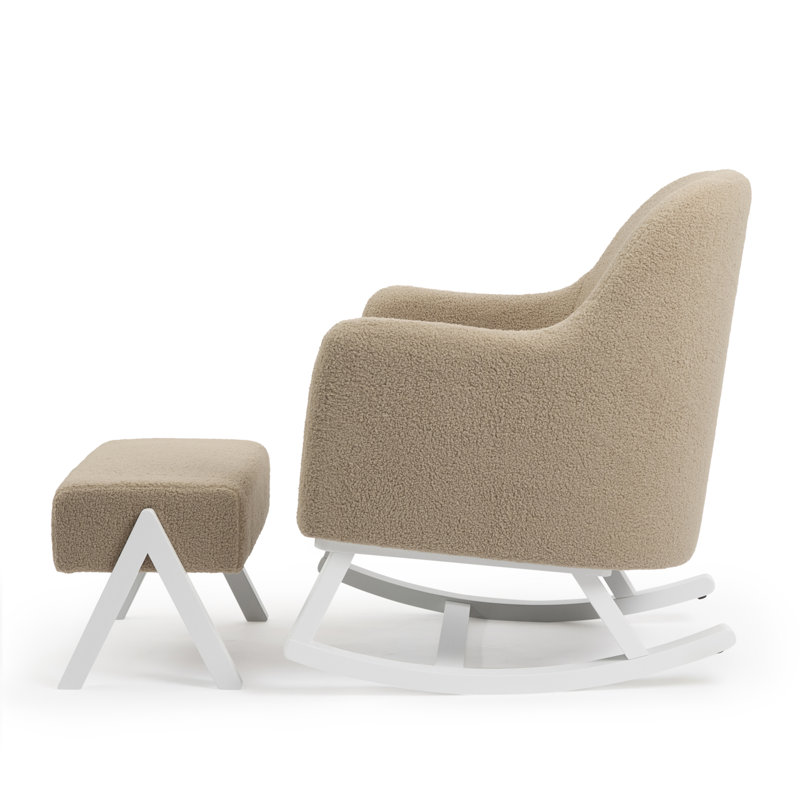 Roxby Nursery Chair and Stool, Mocha/White
