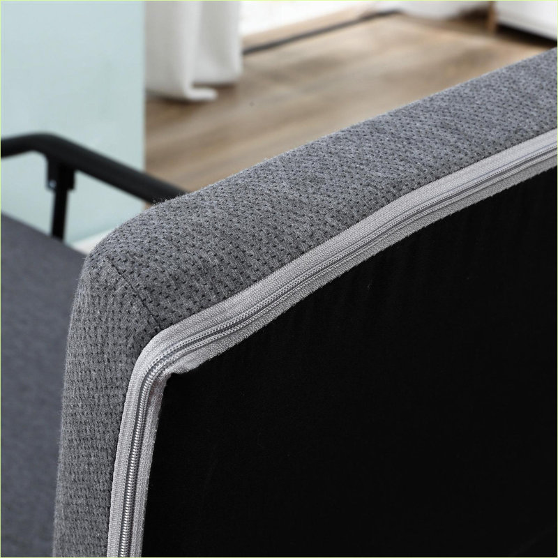 Lit pliant pliant pour invités, petit espace portatif pour les invités de la nuit, dossier réglable de 3,25 po | Gris foncé | Acier