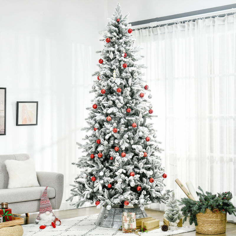 Arbre de Noël artificiel 9 pieds avec feuilles enneigées, 616 branches, ouverture automatique, décor des Fêtes, arbre, décorations de branches, ignifuge, ornement