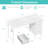 Computer Desk With Fabric Drawers, 47" Reversible Study And Work Desk, White
