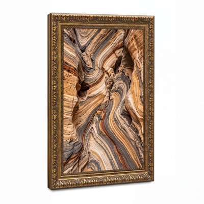 «Swirling Rock Layers in Earth Tones», art mural sur toile