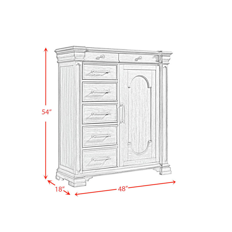 Commode grise 1 porte et 7 tiroirs Alcott Hill® Deeddra