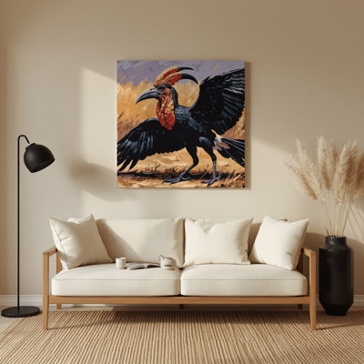 Faune, calao brun, art mural en métal