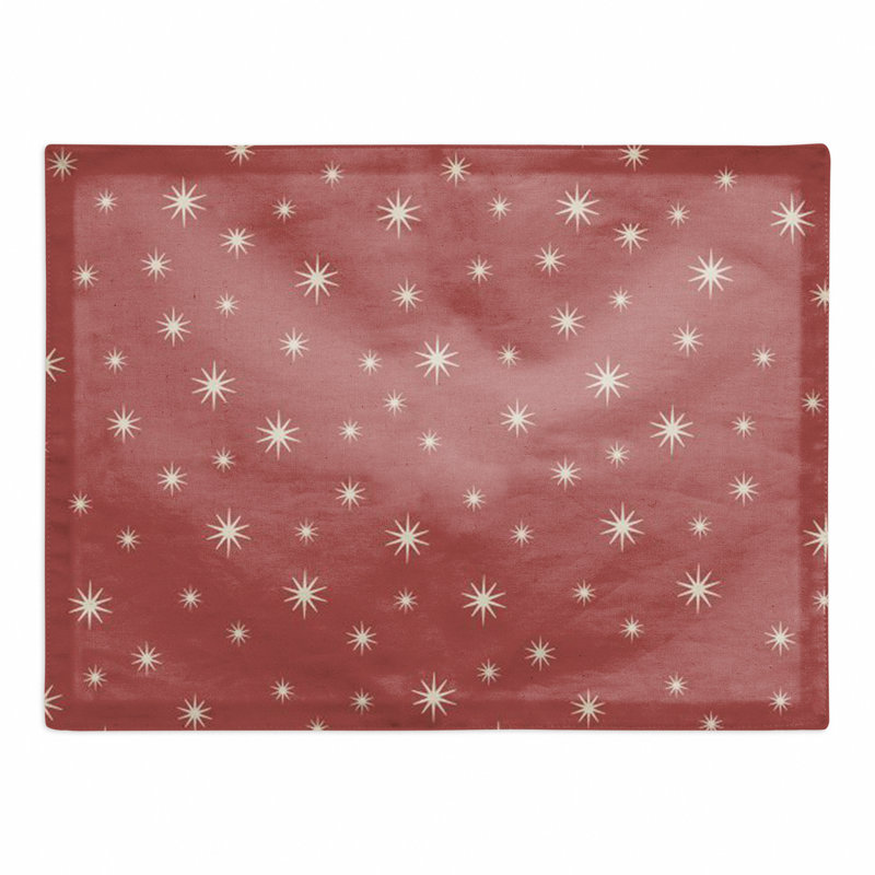 Bickmore Cotton Geometric Rectangle Placemat, Red