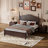 Wood Platform Bed Frame,Retro Style Platform Bed With Wooden Slat Support-800915627-780869102