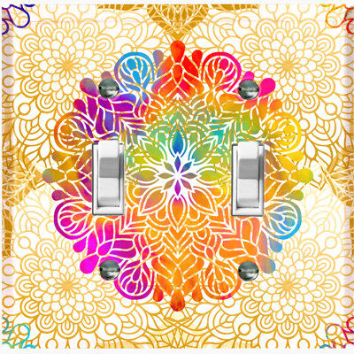 Patterned 2 - Gang Toggle Light Switch Standard Wall Plate