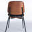 Mid Century Modern Dining Chairs, Of 2, Faux Leather Upholstery Seat, Walnut Back And Metal Legs, Adjustable Foot, Black Pu For Home Room Chairs , Back, Ergonomic Design-1676739177