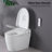 Smart Toilet Bidet Combo With Self-Cleaning Nozzle, Heated Seat, Night Light, Knob Control, Power Outage Flushing, Soft Close, Auto Flush, With Remote Control