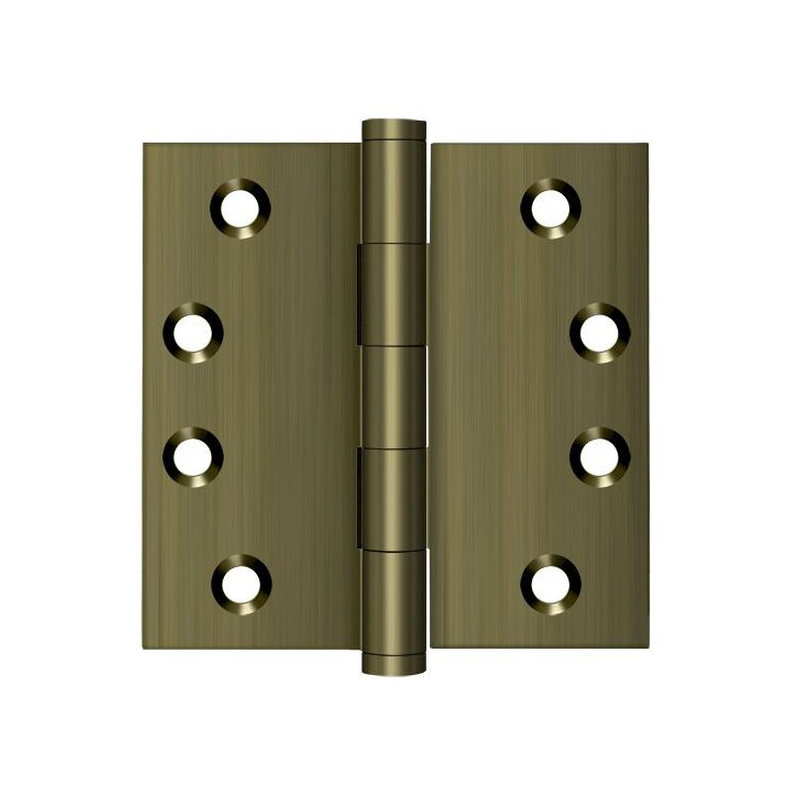 Butt Bearing Hinge, Antique Brass, Solid Brass