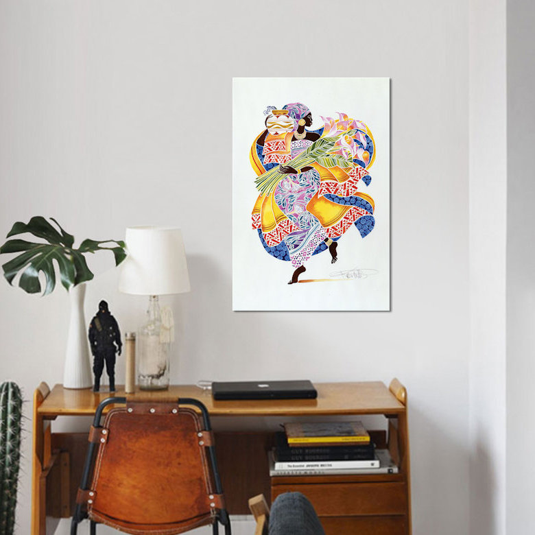 «Jaha», impression sur toile, H 40 po x l 26 po x P 1,5 po, Toile tendue, Pas de tapis