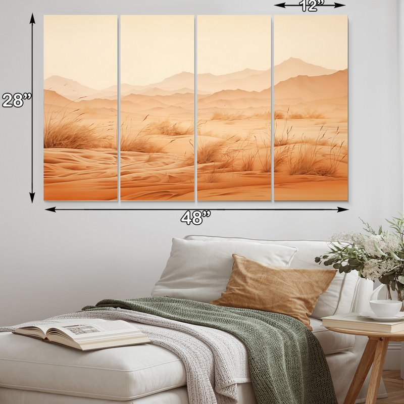 Minimalisme «Desert Sands Of Serenity I» - ensemble d'art mural en métal Paysages