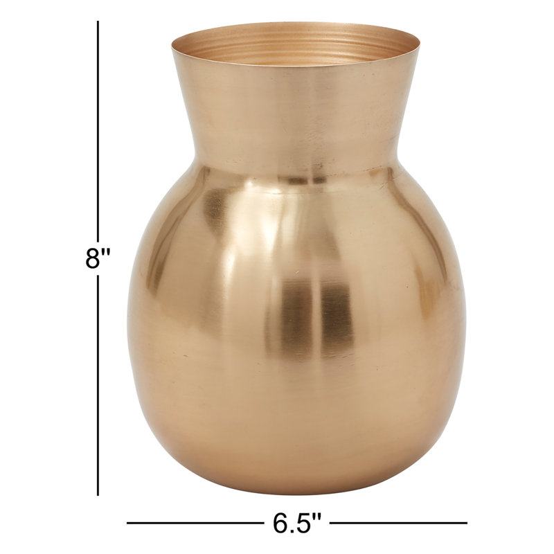 Corla Handmade Metal Table Vase, 8" H x 6.5" W x 6.5" D