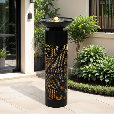 Outdoor Weather Resistant Floor Fountain with Lights