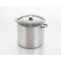 4 Quart Stock Pot, E-far Stainless Steel Metal Soup Pot with Glass Lid for  Cooking, Healthy & Rust Free, Heavy Duty & Dishwasher Safe