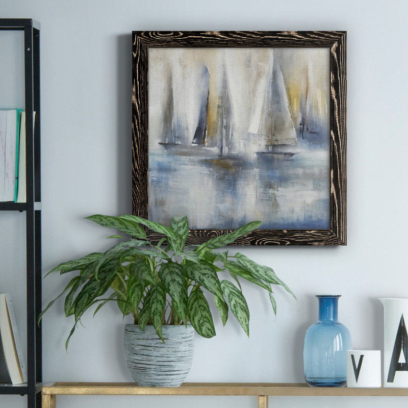 Toile encadrée silencieuse de qualité supérieure - prête à être accrochée, H 20 po x l 20 po x P 1,5 po, Cadre noir
