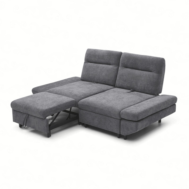 Canapé-lit, canapé-lit convertible coulissant 3 en 1, futon doux avec dossier réglable, canapé en chenille pour le salon / bureau / appartement