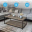 Addallee Coffee Table Rustic Wooden Grey Grain Finish Living Room Storage Shelf 2 Tier