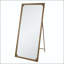 Miroir de plancher pleine longueur avec support et cadre doré antique (70,1 po x 31,9 po)
