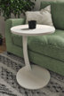 George Oliver Jermichael C-Shaped Round End Table with Rolling Wheels ...