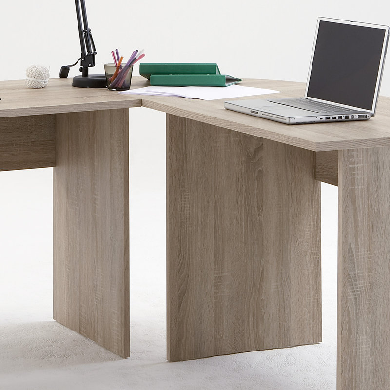 L-Shaped Desk Shell, Oak