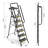 6 Step Stool,Metal Ladder,Folding Step Ladder with Tool Platform, Library Ladder,Decorative Kitchen Step Ladder